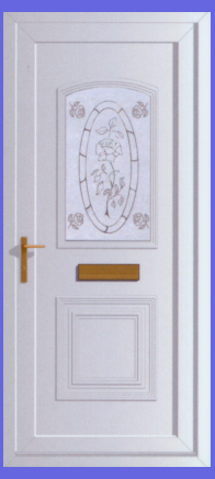 Victorian Wild Rose Etched Door