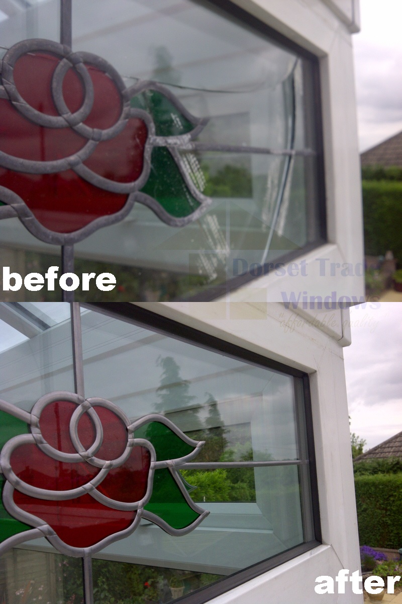 Stained Glass in a conservatory window repair